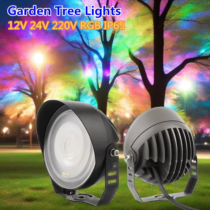 

Christmas Garden Tree Lighting RGB Park Led Lawn Light 6W 12W 24W 48W Landscape Spike Bulb IP65 Yard Path Spotlights 220V 12V