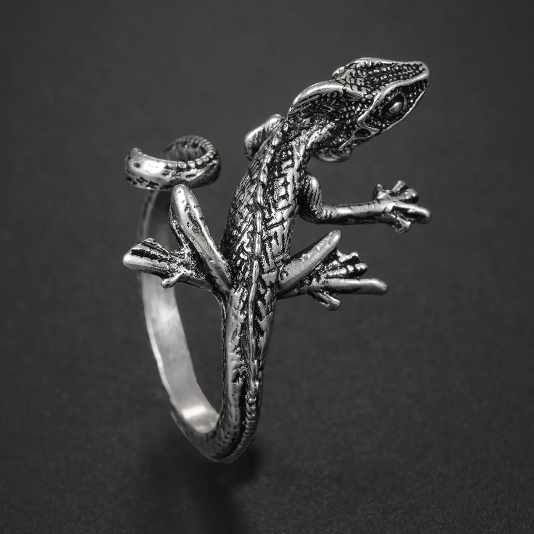 Anillo de lagarto Vintage a la moda para hombre, lindo Cabrite Gecko camaleón Anole, joyería de animales para mujer, regalo Punk