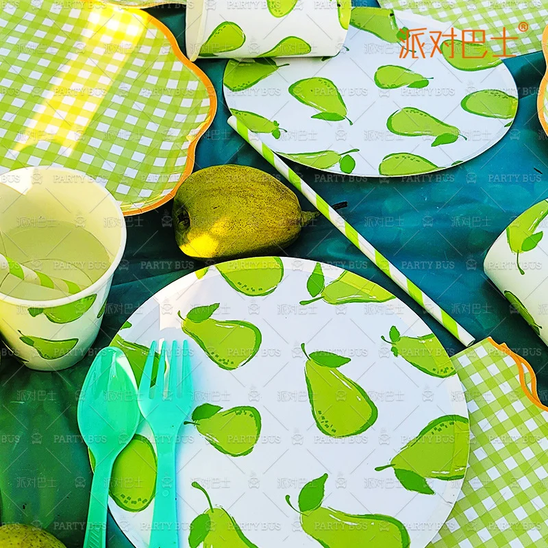 1set Plaid Disposable Tableware Colorful Checkered Paper Napkin Candy Bags For Easter Spring Birthday Party Decoration Supplies