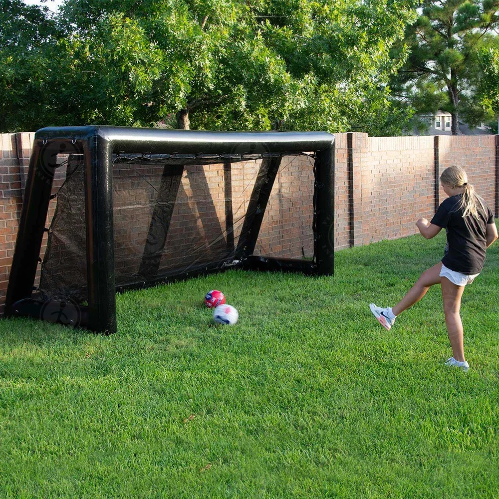 Porte de football gonflable portable pour enfants et adultes, PVC durable, jeu de but de football, pratique de tir de baseball, extérieur