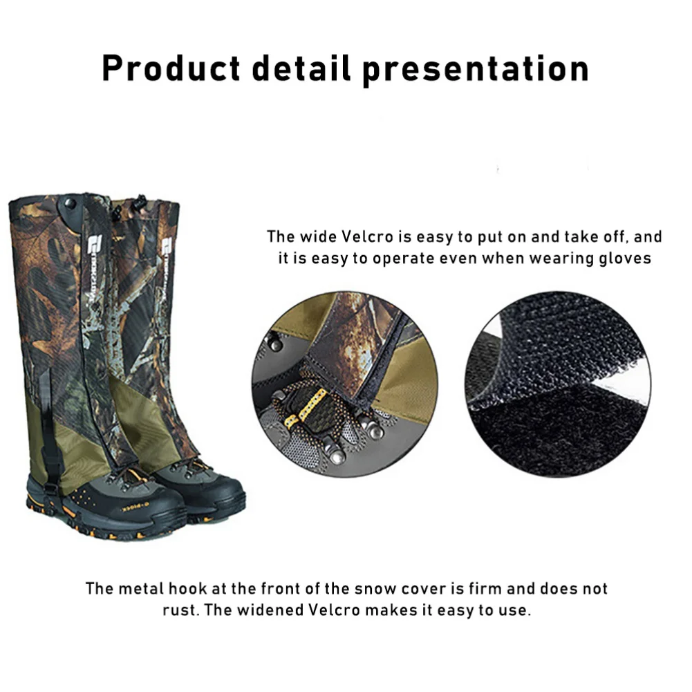 Camuflagem Anti-Mordida Perna Aquecedores, Polainas de Serpente, Sapato Impermeável Capas, Caminhadas ao Ar Livre, Camping, Esporte