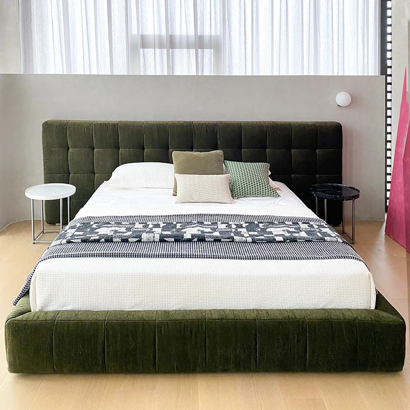

Высококачественный современный комплект мебели для спальни King Size Deluxe Green Velvet Set Bed