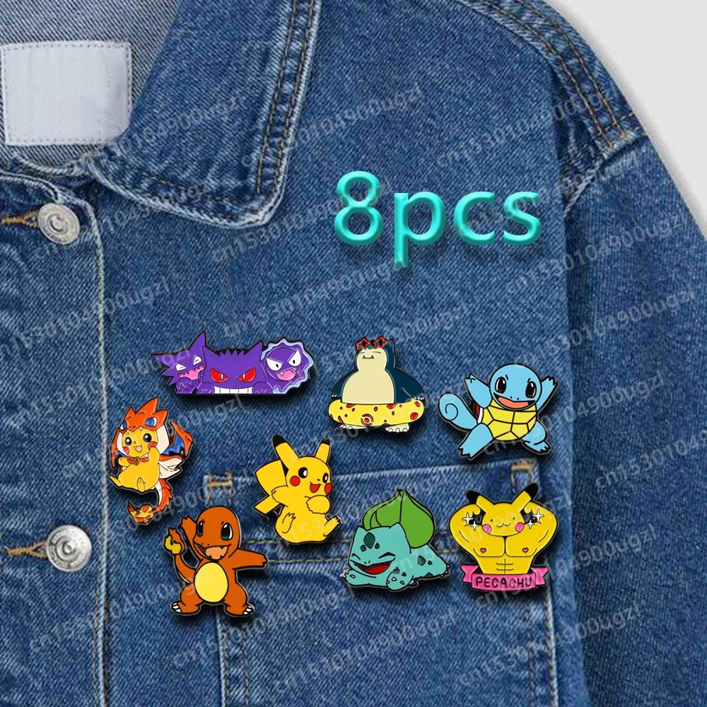 

Enamel Pins Brooches Pokémon Anime Gengar Charmander Squirtle Funny Clothing Backpack Lapel Badges Jewelry Accessory Gifts