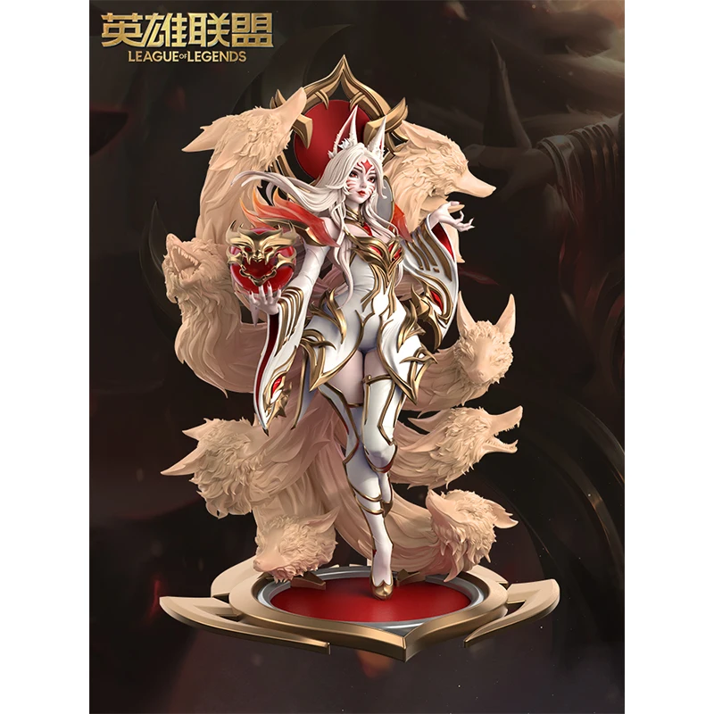 Original League of Legends Hall of Fame Faker Alliance Immortal Ahri Anime Figure 1/6 Statuette Collection Ornaments Model Toys