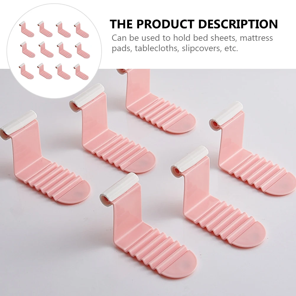 

12pcs Bed Sheet Fasteners Pp Material Strong Anti-Slip Clips Holders For Sheets Mattress Pads Tablecloths Wrinkle-Free Grip