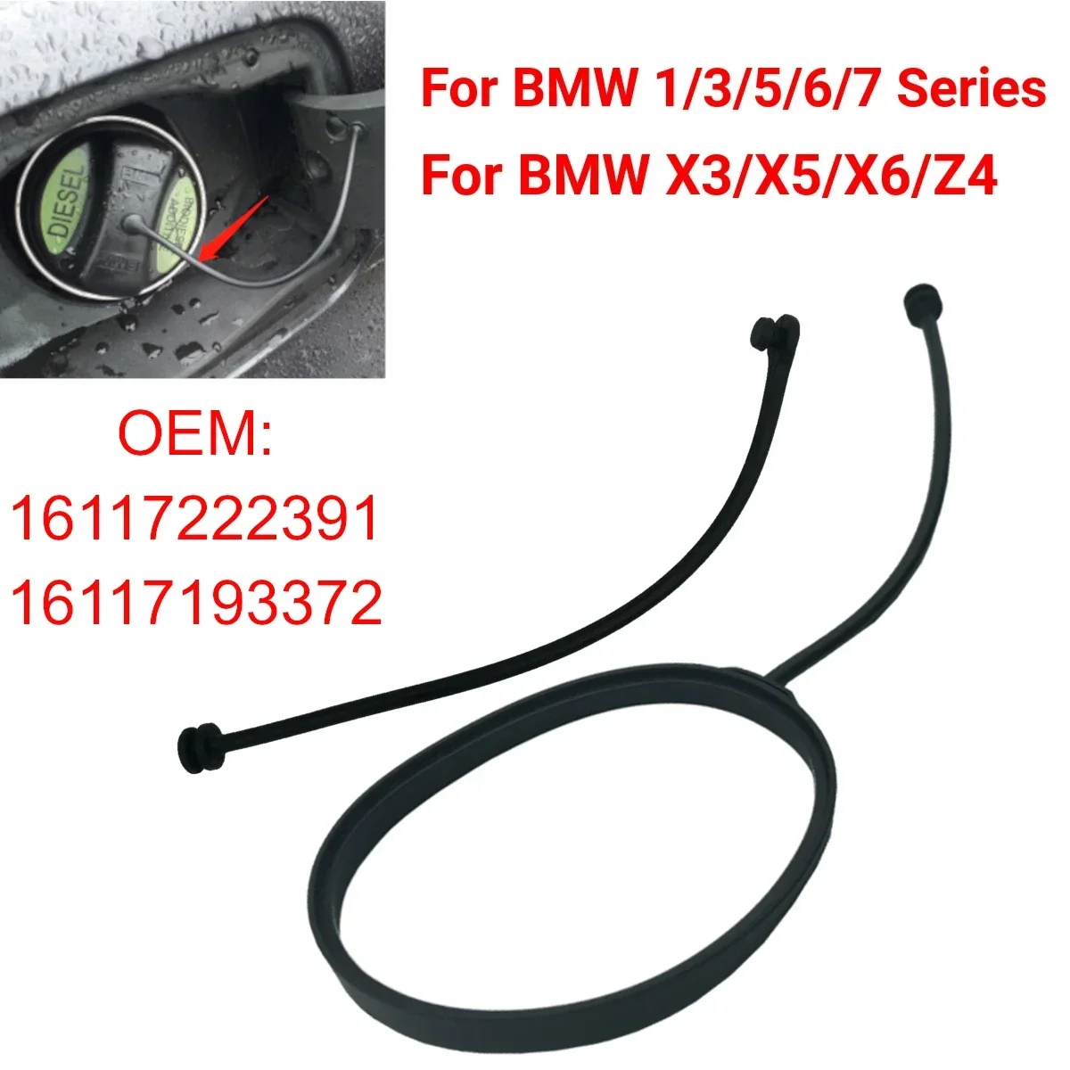 NEW Fuel Tank Cap Cover Line Cable Rope Ring Petrol Diesel 16117193372 for BMW E46 E90 E91 E92 E93 E39 E60 E63 E64 E66 E87 X3 X5