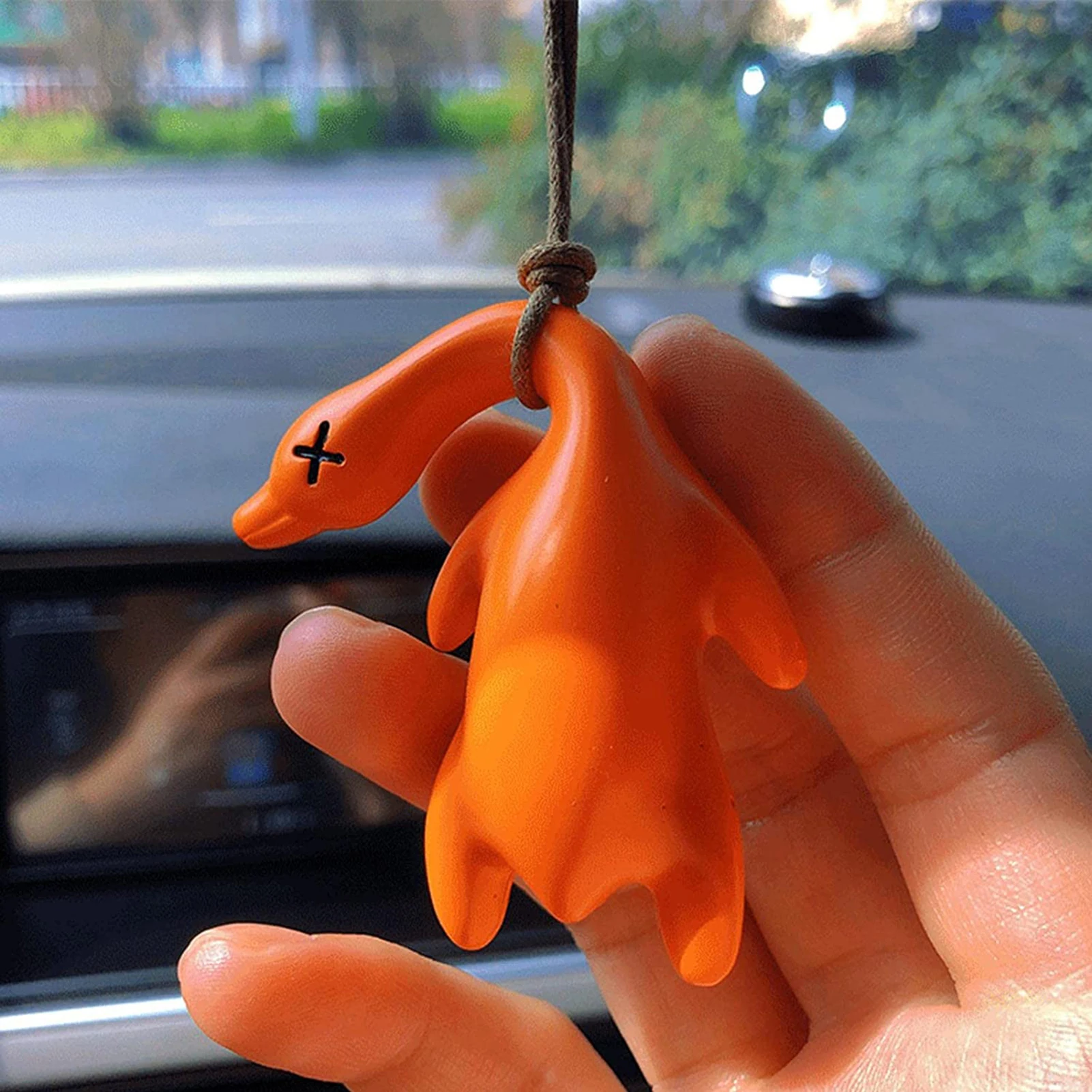 Swinging Duck Car Ornament Funny Roast Duck Pendant Swing Duck Auto Decoration Duck Rear View Mirror Accessories For Car Mirror