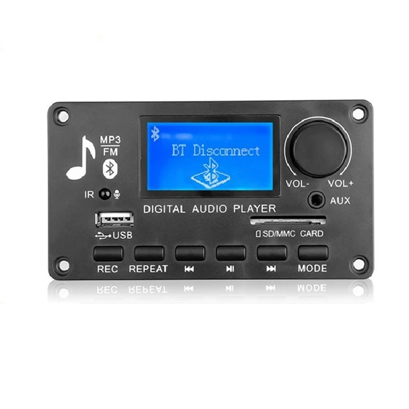 DC 12 В MP3 декодер плата усилитель автомобильный радиоприемник MP3-плеер Bluetooth V5.0 USB SD Модуль Mp3 FM AUX запись