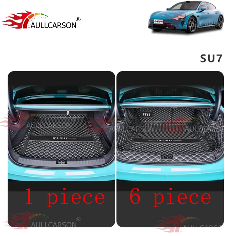 For Xiaomi Su7 SU7 2024 2025 Custom Trunk Mats Leather Durable Cargo Liner Boot Carpets Superior Car Interior Accessories