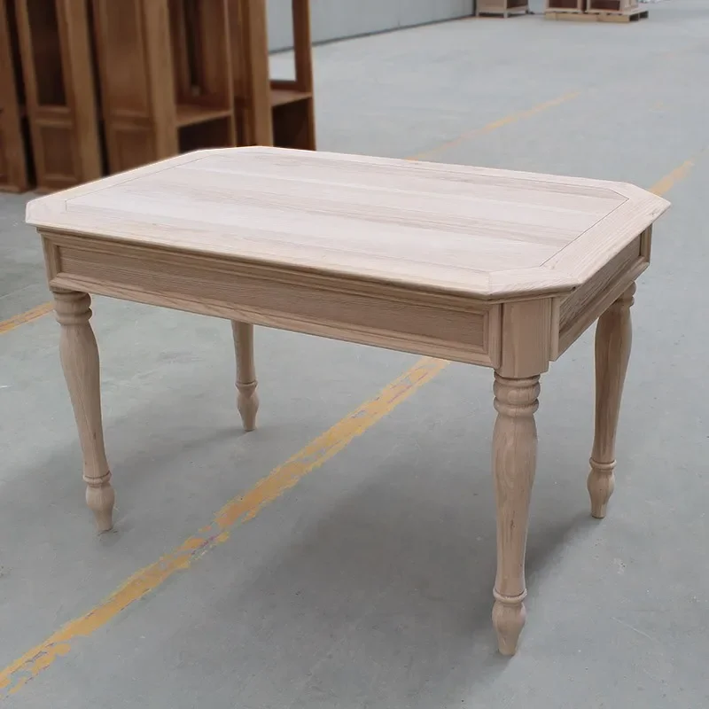 American rural solid wood dining table and chair combination for 6 people to eat rectangular dining table