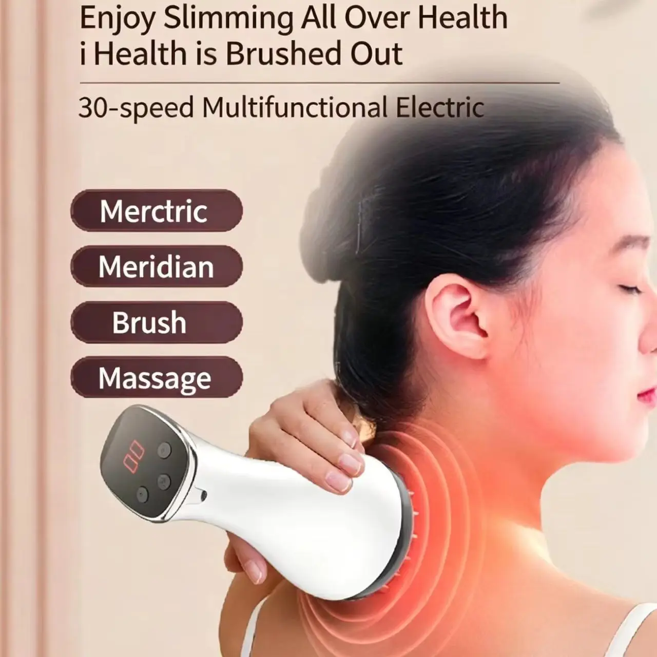 

Electric Meridian Brush Gua Sha Body Massager Vibrate Microcurrent Compress Scraping Lymphatic Drainage Machine Fat Burner