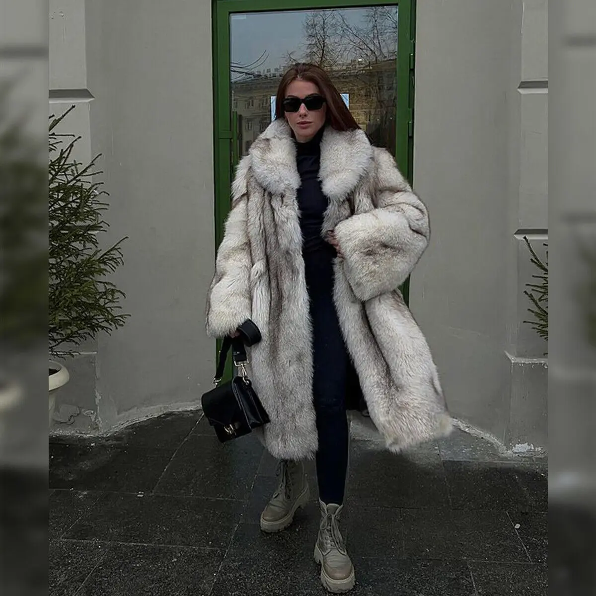 Fashion Luxury Whole Skin Real Fox Fur Coat Women's Elegant Warm Natural Fox Fur Jacket Winter Genuine Fur Thick Outerwear