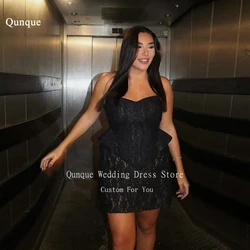Qunque Black Cocktail Dress Sexy Mini Dress for Women Party Evening Dresses Vestidos платье вечернее Customized Homecoming Dress