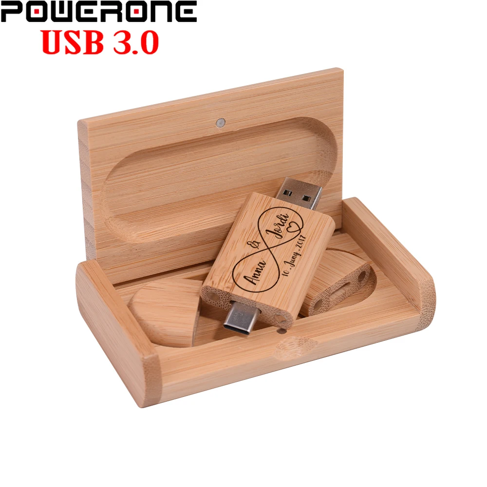 TYPE-C Wooden USB 3.0 Flash Drives 128GB Free Custom Logo Pen Drive Business Gift U Disk 64GB Memory Stick 32GB Music USB drive