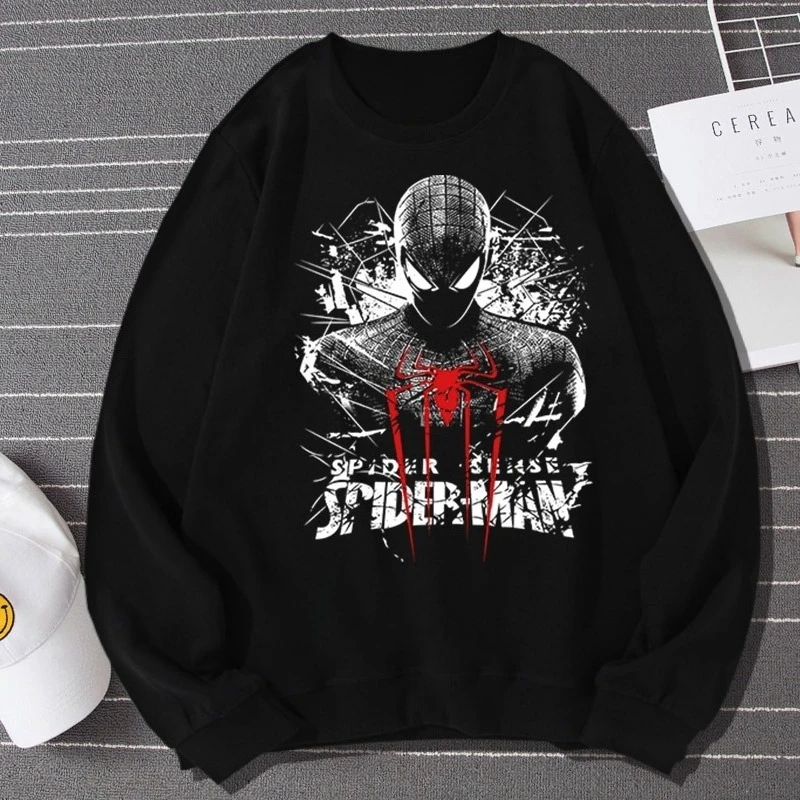 

Autumn/Winter Spider Man Hoodie Venom Marvel Clothes Men's Round Neck Hoodie Long Sleeve Headless Loose Coat