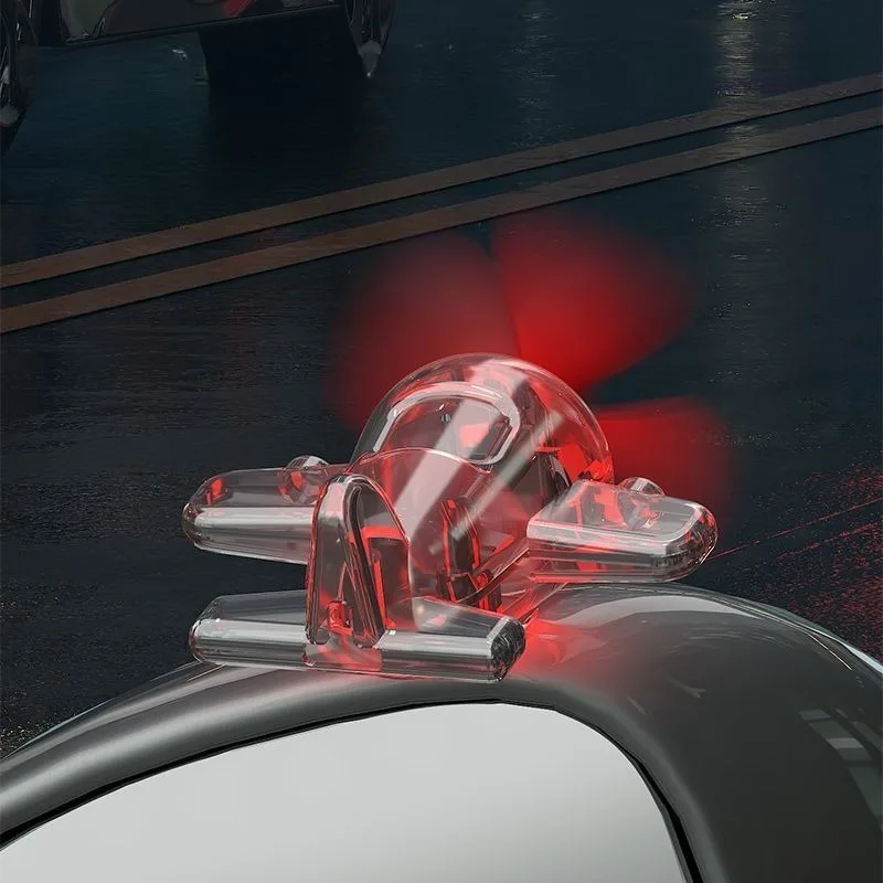 ลมขับเคลื่อนไฟ LED หมุนเครื่องบินรถจักรยานยนต์จับตกแต่งความปลอดภัยขี่คําเตือนตกแต่งรถจักรยานยนต์