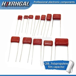10PCS 63V 100V 250V 400V 630V CBB  Polypropylene film capacitor 100PF 220PF 470PF 10NF 1UF 22NF 100NF 220NF 330NF 470NF 680NF