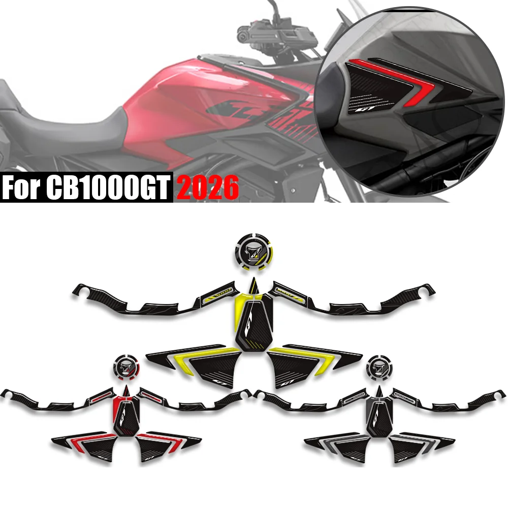 For Honda CB1000GT CB 1000 GT 2026 Adventure Sport Touring Motorcycle Tank Pad Fuel Cap Knee Grip Protector Stickers Decals Kit