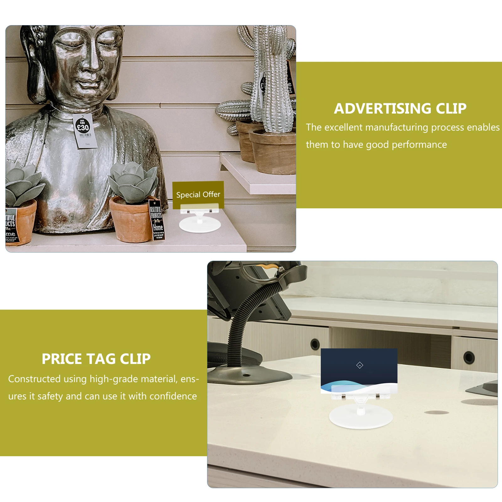 

5pcs Premium Label Holders Advertising Clip Display Stand For Price Tags Sign Boards Supermarket Retail Stores