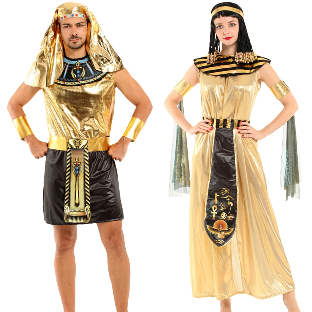 Adult men's and women's Egyptian pharaoh pattern tie dye clothing with exotic and exaggerated design sense COS props