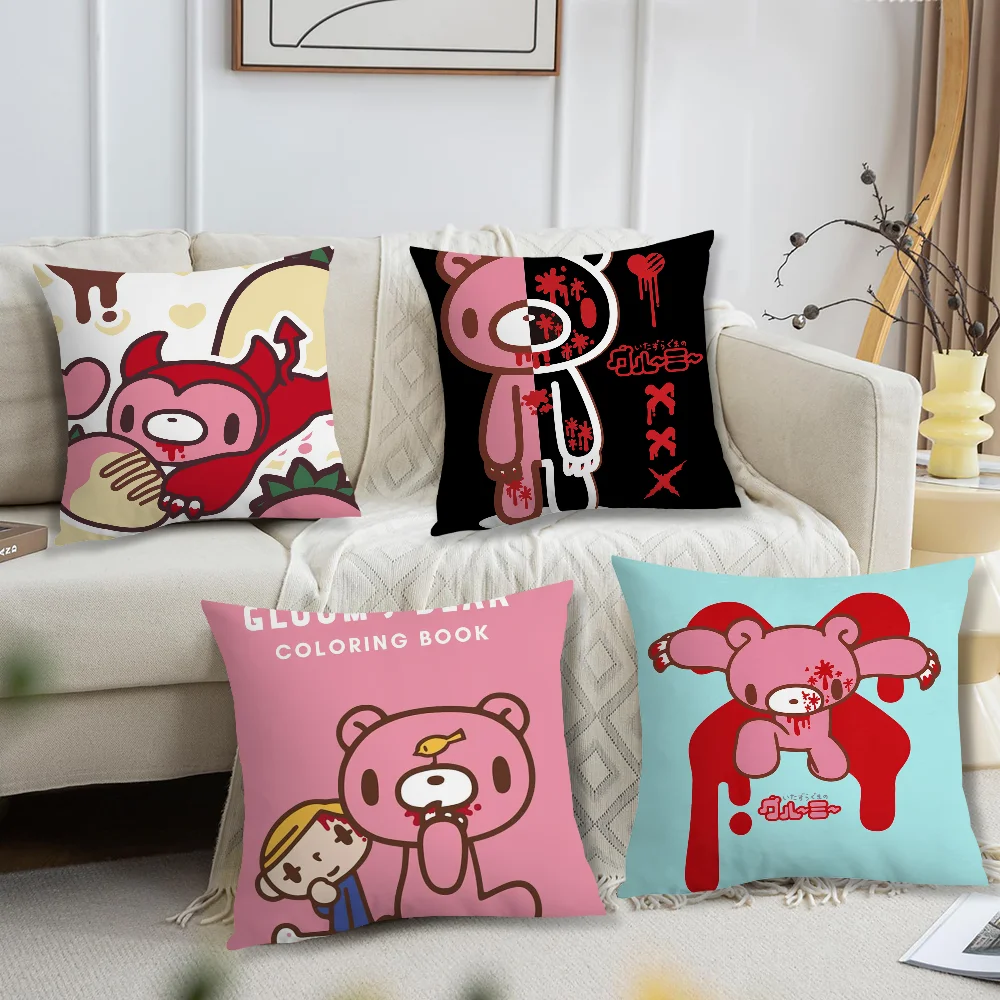 Cartoon G-Gloomy Cute Bear Pillow Case Living Room Sofa Cushion Cover Suitable For Home Bedroom Room Decoration