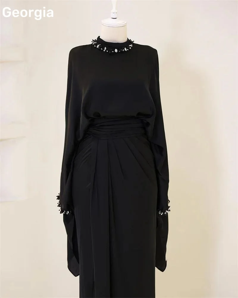 فسات Mohamed 1914 Op maat gemaakte jurken voor speciale evenementen A-lijn Vloerlengte Kapbandjes Cocktailjurken Staaflijst Formele gelegenheden