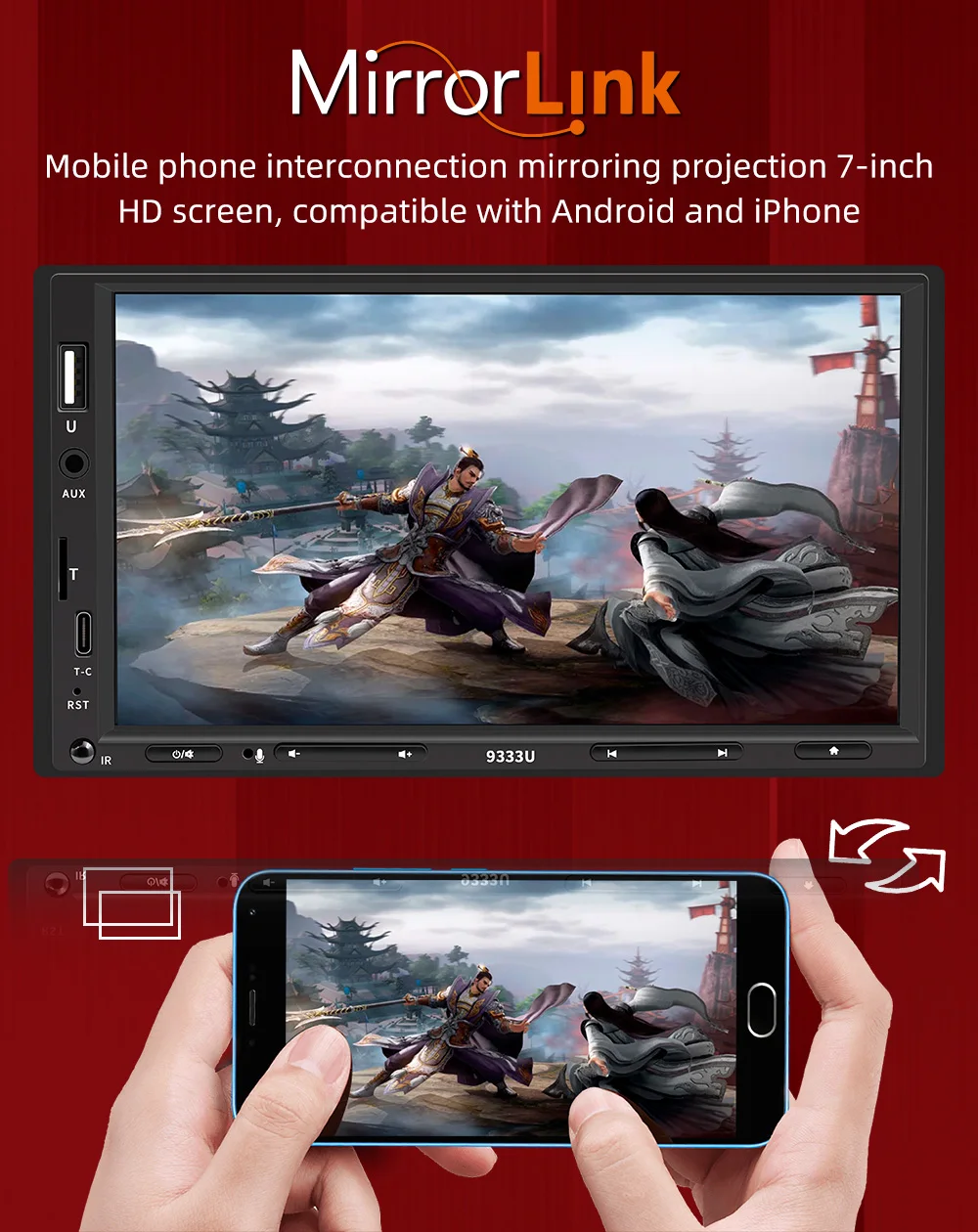 7 بوصة HD اللاسلكية CarPlay أندرويد السيارات شاشة تعمل باللمس مشغل MP5 راديو السيارة العالمي Autoradio مشغل وسائط متعددة 2DIN السيارات الصوت #4