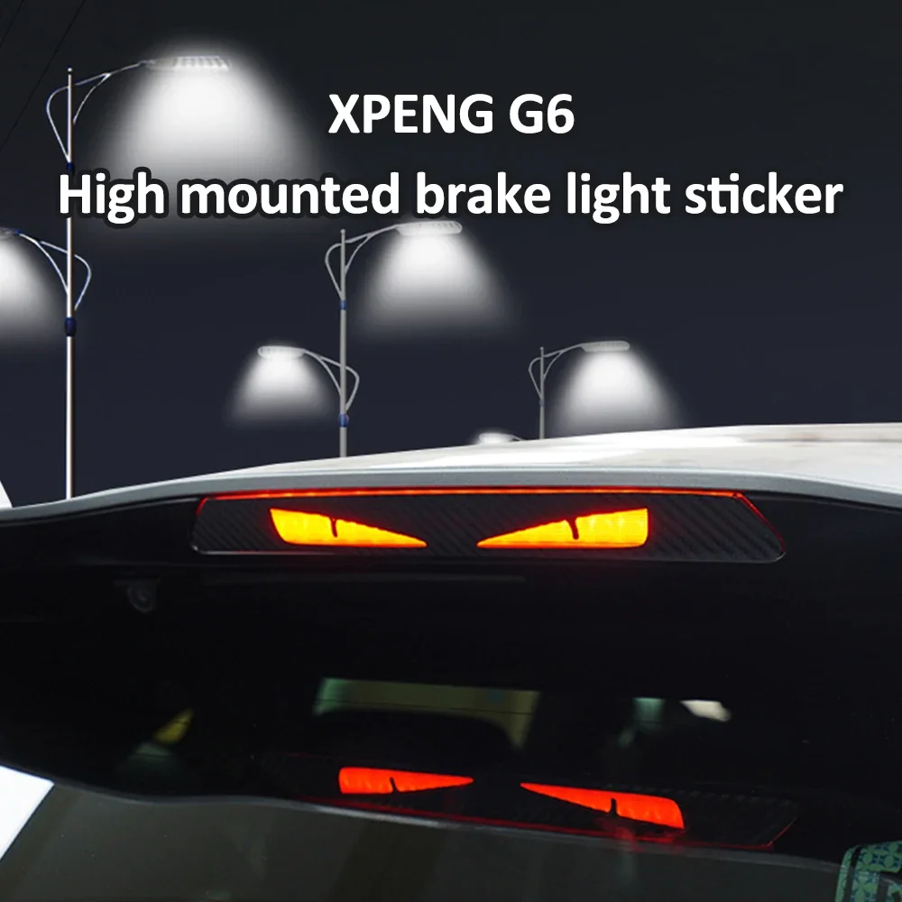 

High Mounted Brake Light Stickers for Xpeng G6, Carbon Fiber Decorative Modification Tail Accessories, Personalized Stickers