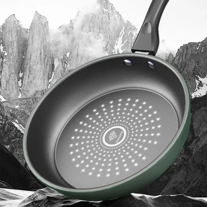

Non-Stick Pan Panelas antiaderentes Kitchen Fogão a gás panela universal Non-StickWith Lid No Oily Fume Frying Pan