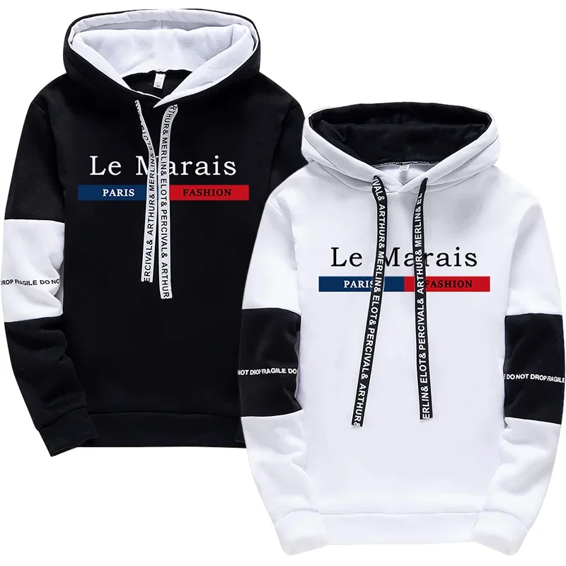 

Le Marais Men's Hooded Sweatshirt Sweatpants 2025 Us Streetwear K-pop Fashion Sportswear Tops Pants Freely Matched Casual Hoodie