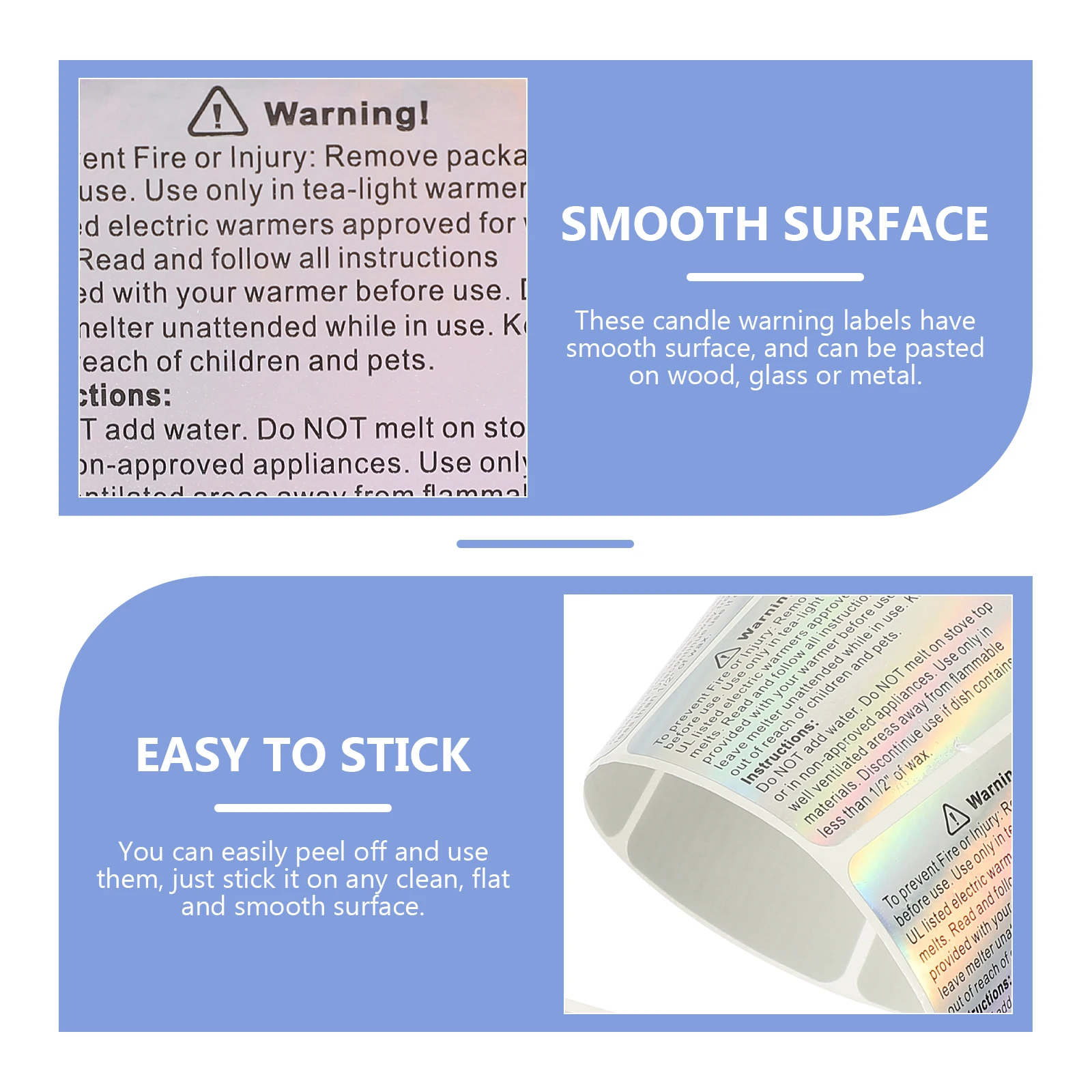 

1 Roll Warning Labels Colorful Wax Melting Safety Stickers for Jars Adhesive Warning Safety Decal
