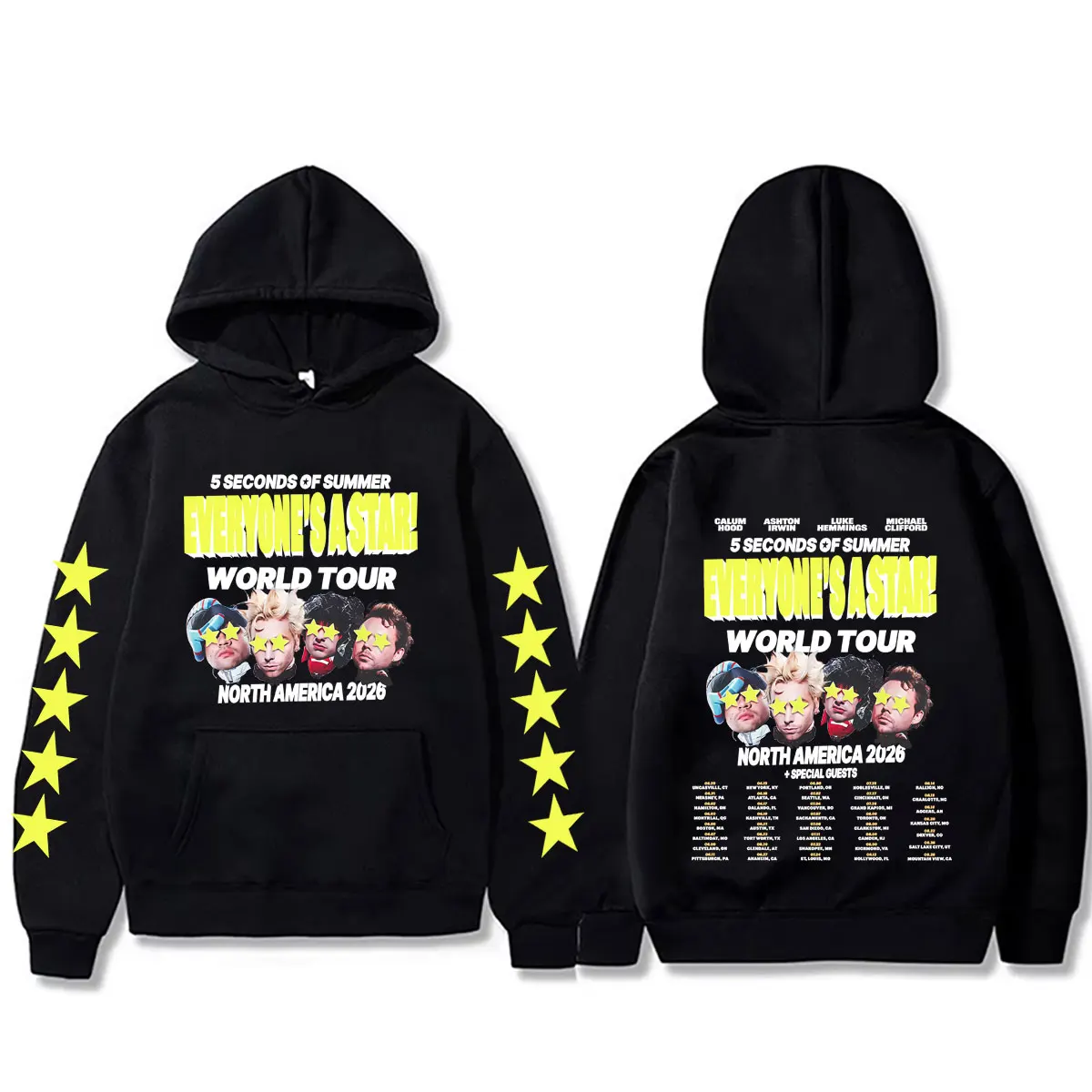 

5 Seconds of Summer Everyone's A Star World Tour 2026 Hoodie Men Women Clothing Pop Punk Rock Streetwear Male Fashion Pullover