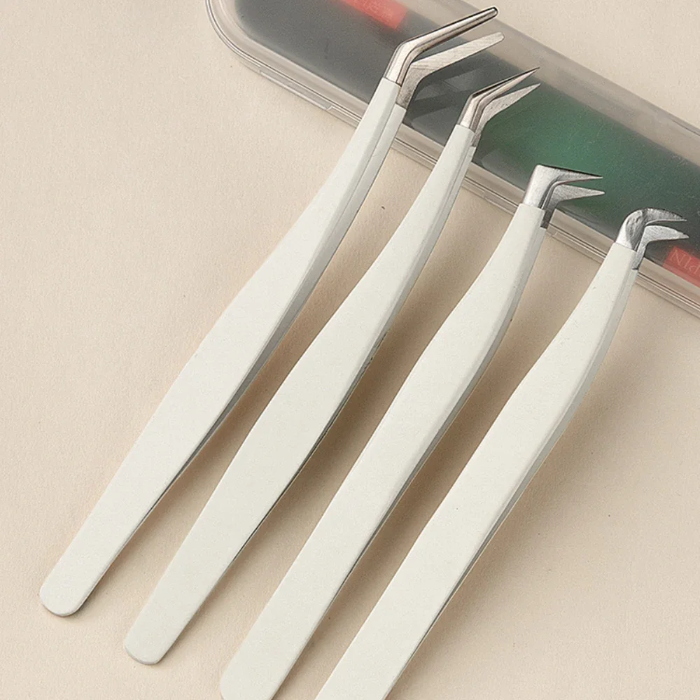 1 قطعة ملاقط الرموش الفولاذ المقاوم للصدأ عالية الدقة مكافحة ساكنة الملقط لملحقات رمش أدوات ماكياج #1