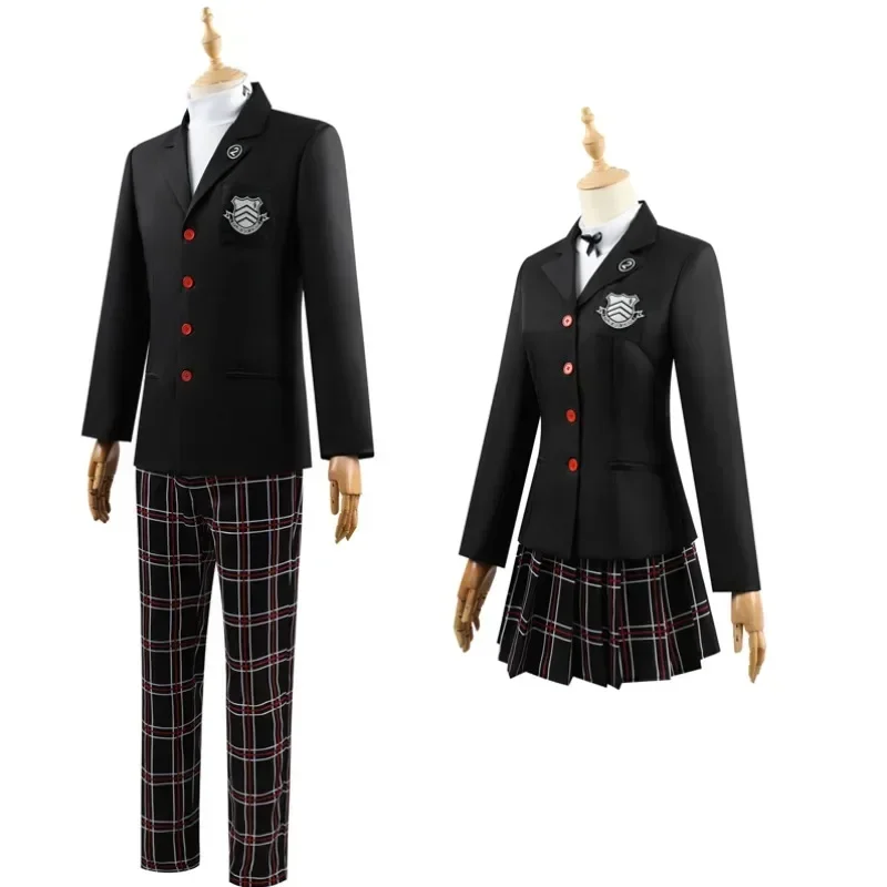 Persona 5 Amamiya Ren Kasumi Yoshizawa Cosplay Costume School Uniform Dress Suit Halloween Party Role Play Outfit for Afult