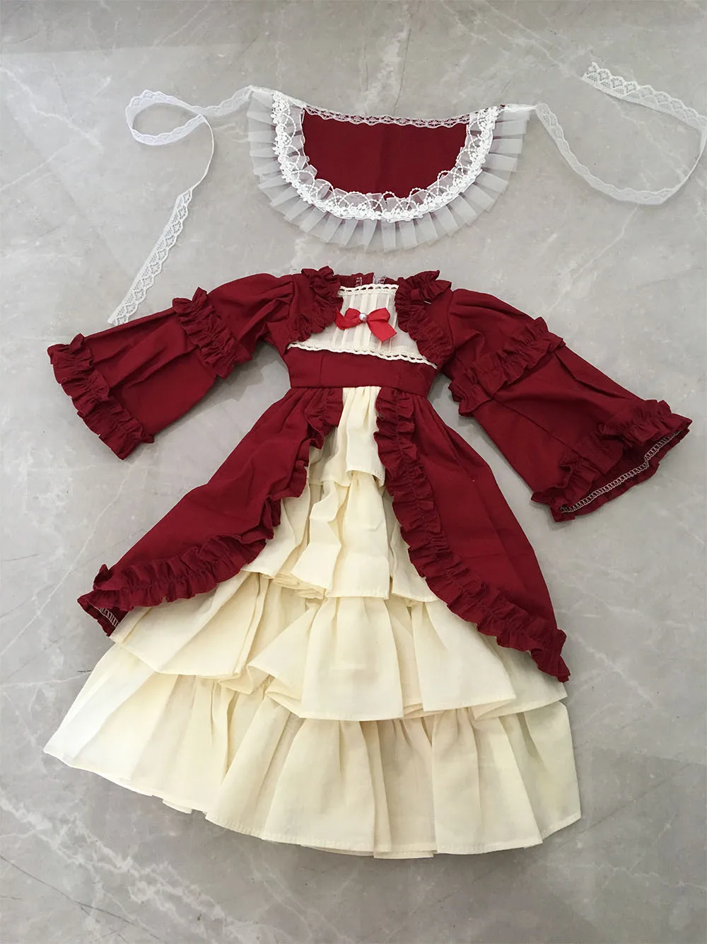 New Arrived 1/3 1/4 1/6 Doll Clothes Palace Retro Style Wine Red Pink Dress Girl Toys Dress Up Gift Doll Accessories, No Doll