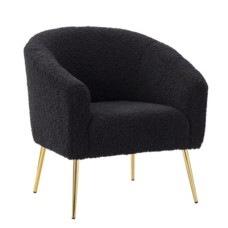 

Living room Modern single sofa Armchair Nordic with gold metal legs
