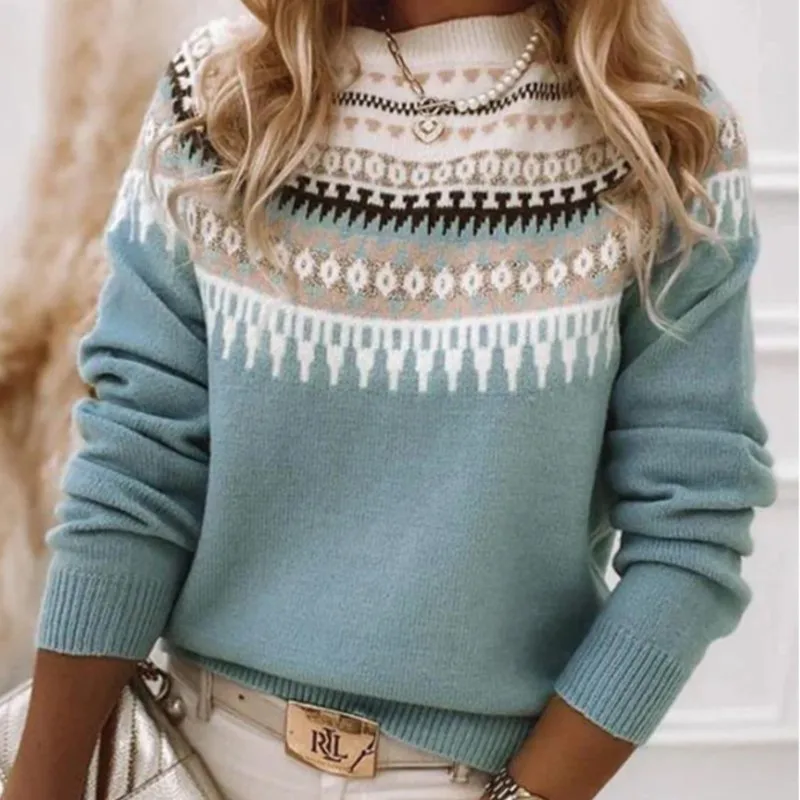 

2025 Spring Knit Women Sweater O-neck Loose Pullover Female Soft Warm Autumn Vintage New Year Trendy Xmas Sweaters Ladies