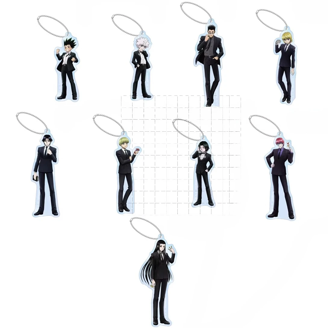 

Game Gon Freecss Killua Zoldyck Hyskoa Syarnorke Kurapika Reorio Keychain Doll Anime Acrylic Keyring Pendant Gift