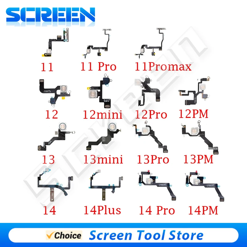 1pcs Proximity Distance Ambient Flash Light Sensor LED Flex Cable Repair Parts For iPhone 12 13 14 plus Pro max Repair Part