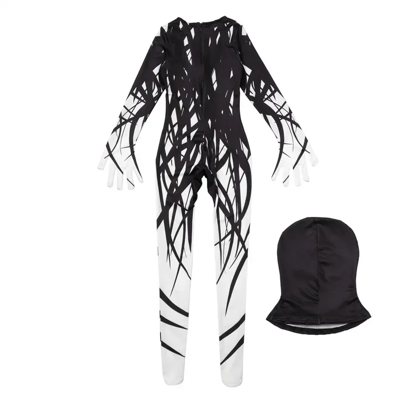 زي لعب الأدوار شيطان شجرة Redeyed للأطفال ، قناع مخيف ، بذلة جسم مطبوعة ، سحاب ، يوم ماردي غرا ، زي أداء
