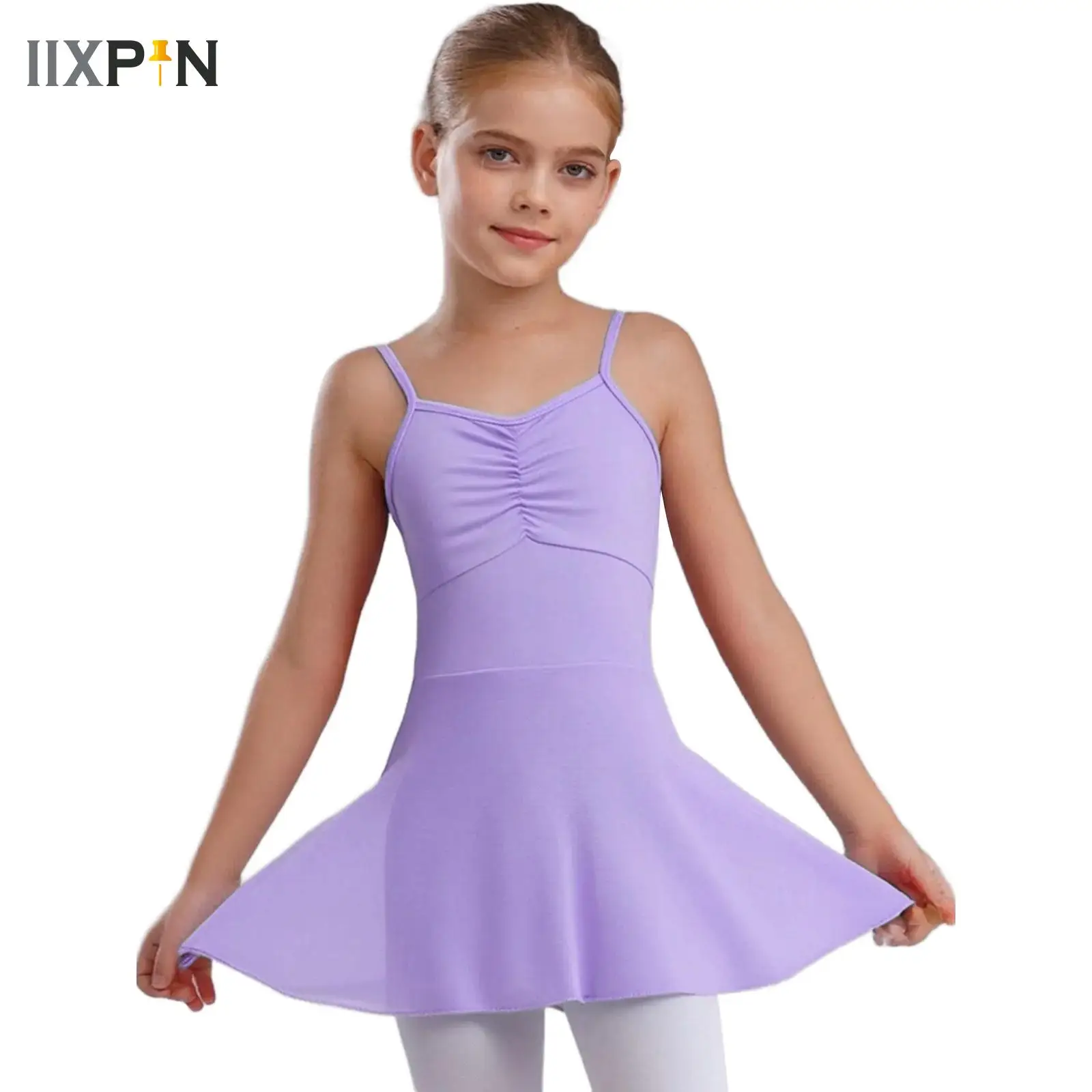 

Girls Ballet Dress Camisole Gymnastic Dance Bodysuit Kid Dance Dress Ballet Skirted Leotard Warm-Up Practice Performance Costume