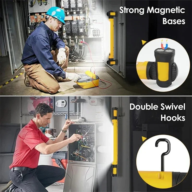 Super Bright Work Light Rechargeable Magnetic Work Light with Hooks & Rotating Magnetic Base For Car Repairing Emergency