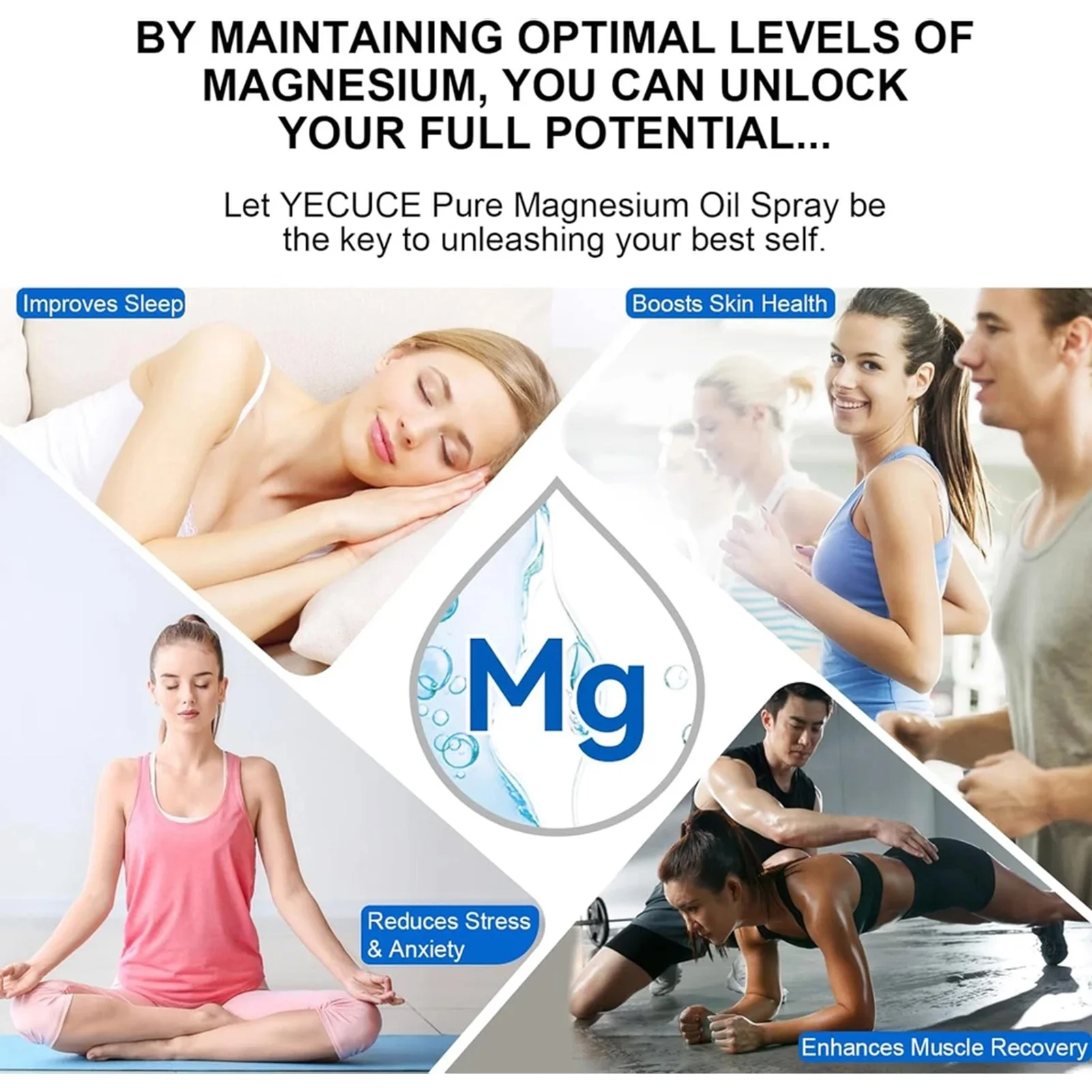 

Pure Magnesium Oil Spray Micronutrient Replenishing Moisturizing Spray Improvement of Sleep Quality