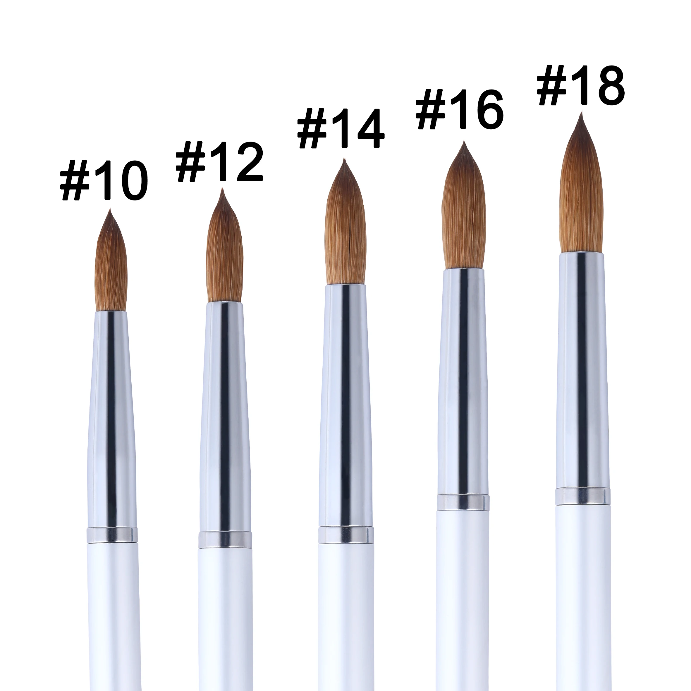 RolinStar S quality 100% Kolinsky  Acrylic dipping powder alloy Builder Pure gel wood nail brush mink Application