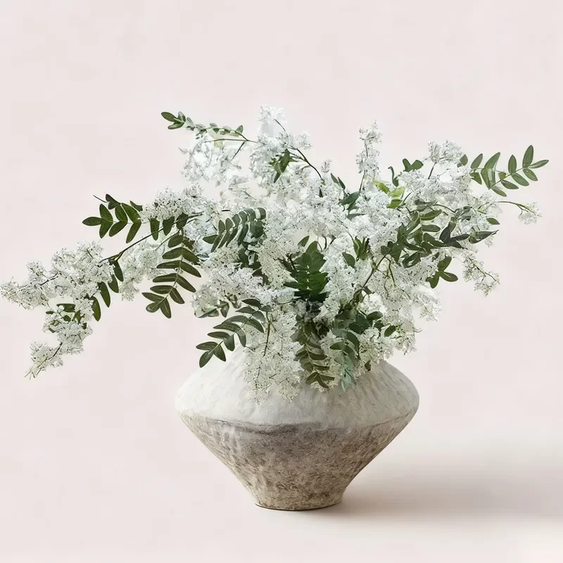 Wabi Sabi Ceramic Vase for Flower Arrangement High End Niche Home Decoration Zen Pottery Jar Ornament Modern Minimalist Style