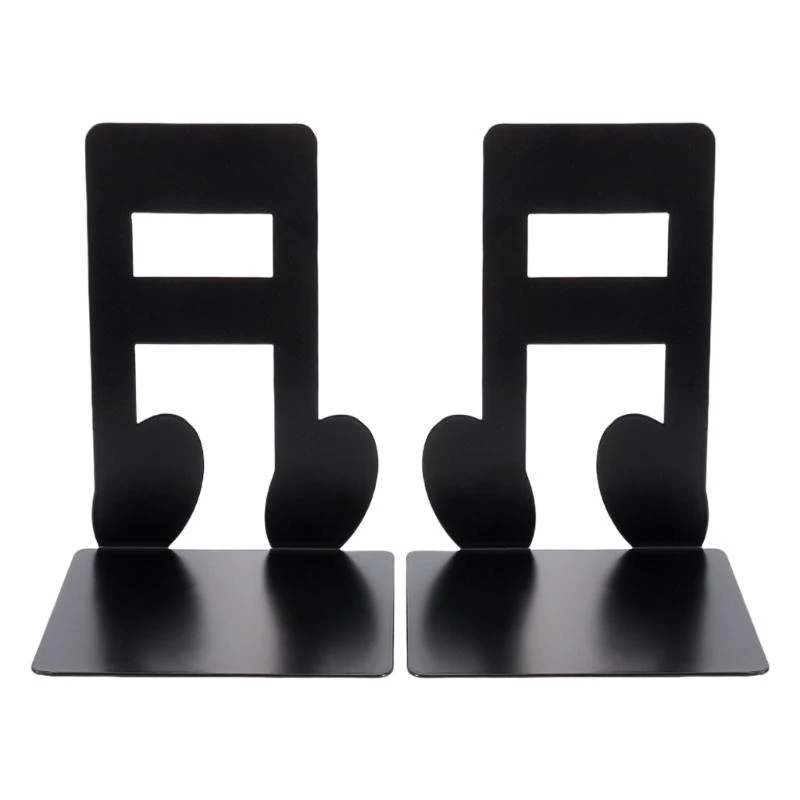 2ps Книга заканчивается для полков выдолбленные музыкальные записки Metal Bookends Тяжелу
