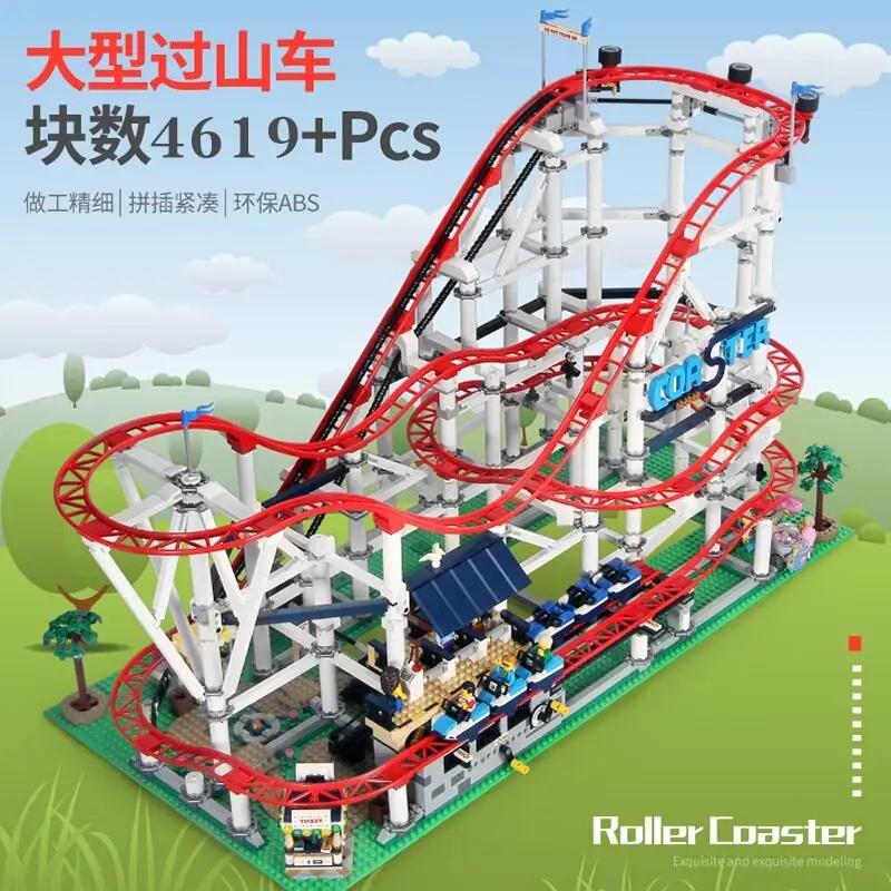 

10261 Creative Series Large Ornament Roller Coaster Assembly Toy, Adult and Children Building Blocks Birthday Gift, 4619pcs
