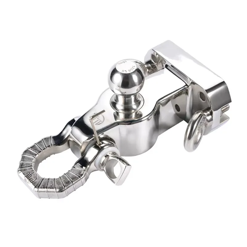 

Stainless Square Mouth Refit Tow Hook, Corrosion Resistant Offroad Camper Trailer Rear Bumper Hardware