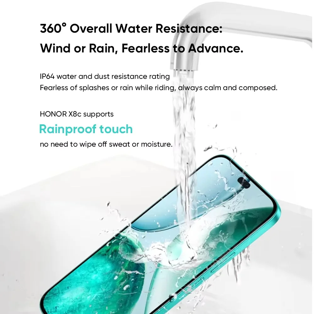Honor X8c 4G Smartphone 6,7 »AMOLED 108MP y 50MP fotografía nocturna ultraclara resistencia al agua y caídas extremas goma de borrar HONOR AI 7