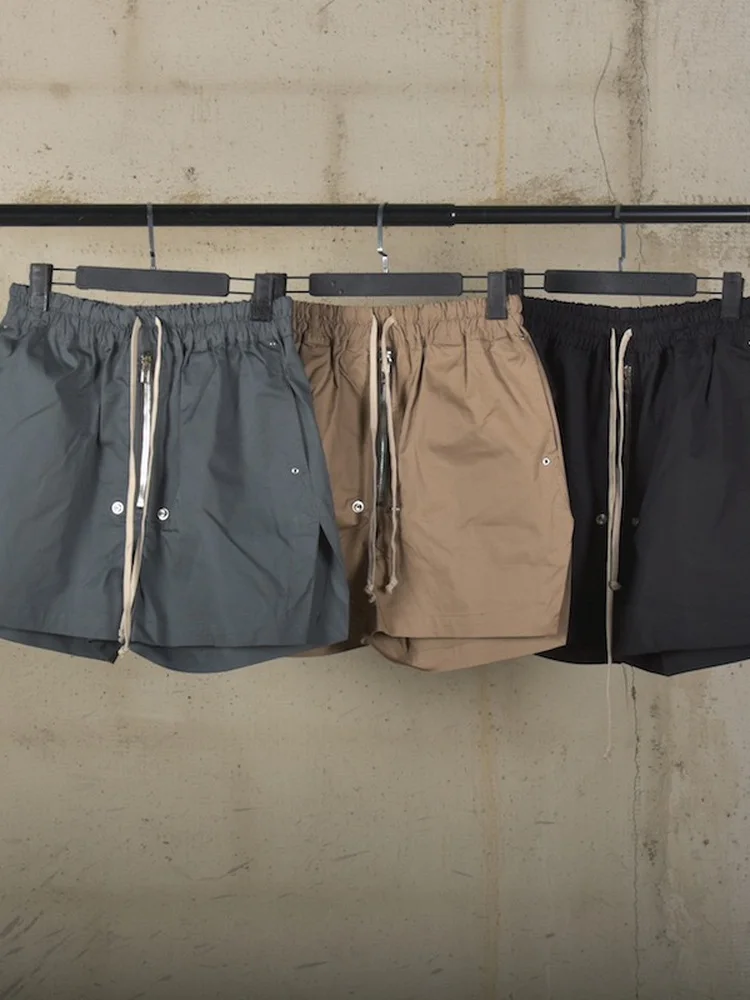 

Dark Color Loose Fit Shorts Summer Versatile American Street Style 3D Tailoring Pure Color Unisex mid Waist Shorts